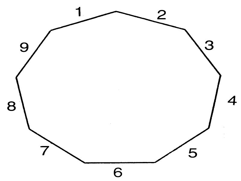 Nonagon, 2D Shape and Space, Maths